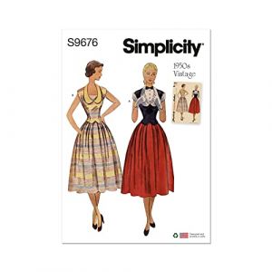 Simplicity SS9676H5 Robe vintage deux pi&egrave;ces pour femme H5 (34-36-38-40-42)
