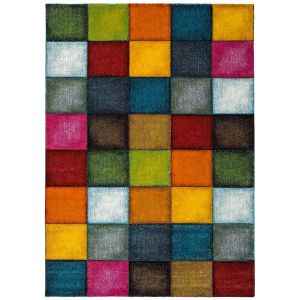 Tapis à carreaux multicolore 160x230 cm