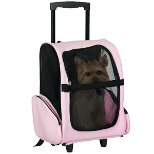 Pawhut Sac chien - Tissus - 42x25x55cm - rose
