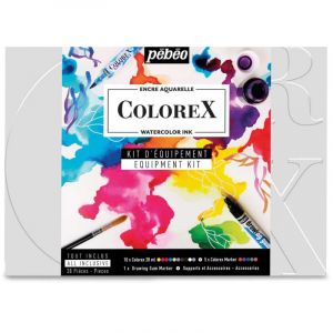 Image de Pebeo Coffret Encre Aquarelle Colorex - Kit d'équipement - 38 pcs