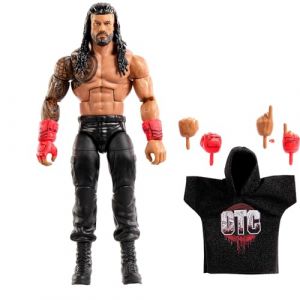 Mattel WWE Figurine articulée Élite Roman Reigns de 15 cm à Collectionner, avec Accessoires, série 120, 25 Points d’Articulation et Mains interchangeables, JCJ30