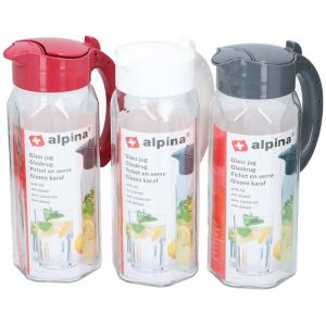 Alpina Pichet En Verre Avec Couvercle, Couleurs Assorties, 1,5l. Alpine