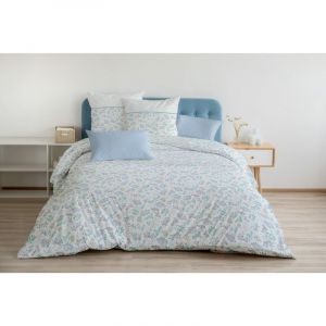 ADONIS Parure de couette 100% coton Bleu 220x240 cm