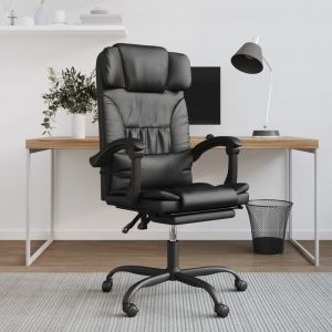 VidaXL Fauteuil inclinable de bureau Noir Similicuir