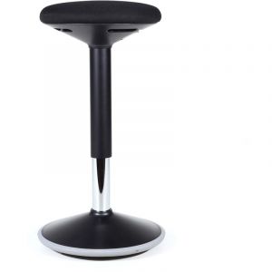 wiltec Tabouret ergonomique assis debout – 36 x 36 x 55-80 cm – Capacité max. 135 kg – Couleur noire – avec Ressort à gaz – Fauteuil de bureau,