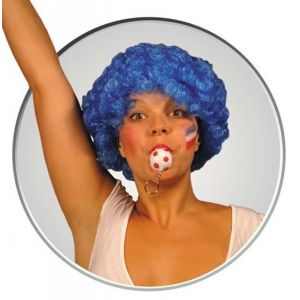 Perruque afro clown bleu c veux courts boucles adulte unisexe carnaval