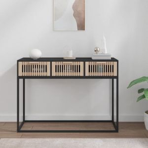 Image de VidaXL Table console noir 105x30x75 cm bois d'ingénierie et fer