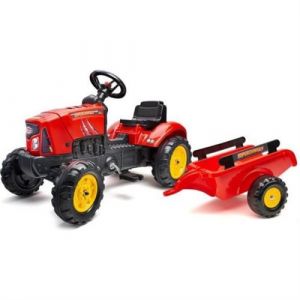 Falk Tracteur a pédales Supercharger avec capot ouvrant et remorque Pour enfants de 2