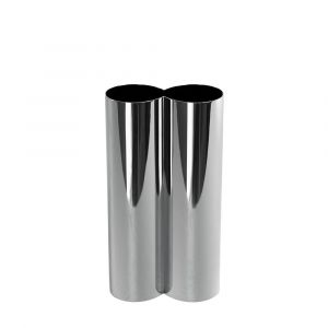 DRAWER Vase en métal - Chrome - Flower