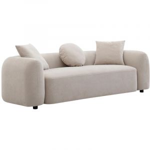 Canap&eacute; 3 places en tissu beige OXILA