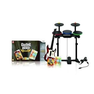 Image de Guitar Hero Double Pack Wii (Guitare + Batterie + Micro + 2 Jeux) [Wii]