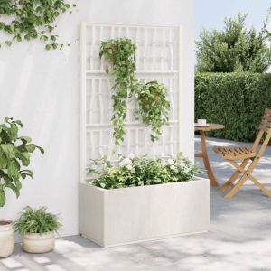 VidaXL Jardinière avec treillis blanc 80x36x140 cm pp Blanc