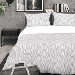 Intemporel Parure Housse de Couette 3D Microfibre 260x240 cm Laya Gris, par Soleil d'Ocre
