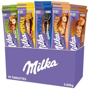 Milka MMMAX 10 Tablettes Cacahu&egrave;tes Caramel 276g Caramel et Noisettes Enti&egrave;res 300g Oreo 300g Nussini 270g Choco-swing 300G