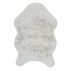 The home deco factory Tapis imitation fourrure poils fins - 60 x 90 cm - Ecru