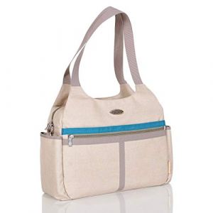 Image de LCP Kids Sac &agrave; Langer Bandouli&egrave;re | Imperm&eacute;able | Matelas &agrave; Langer | Attache Poussette - Beige