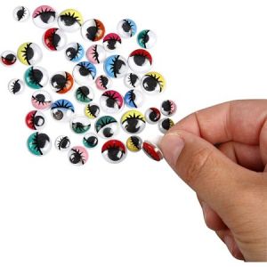 Creotime Yeux à pupille mobile autocollants - De 8 à 12 mm - 30 pcs