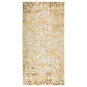 VidaXL Tapis &agrave; tissage plat d'ext&eacute;rieur 100x200 cm Jaune