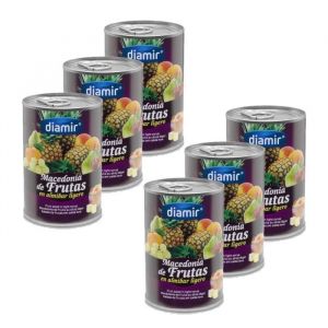 Lot 6x Mac&eacute;doine de fruits au sirop - Bo&icirc;te 420g