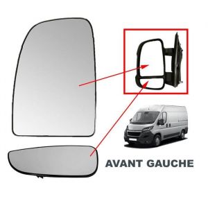 GLACE DE RÉTROVISEUR SUPÉRIEURE + INFERIEURE AVANT GAUCHE DEGIVRANT AVEC SUPPORT POUR CITROEN JUMPER 3 FIAT DUCATO 3 PEUGEOT BOXER