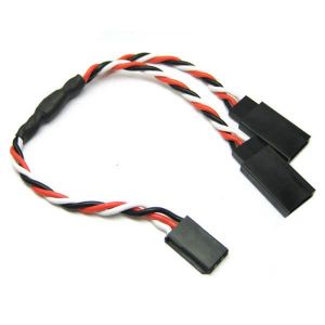 Etronix 15cm 22AWG (0.64mm diam - 0.326mm2 sect) Rallonge Y Servo Torsade Futaba