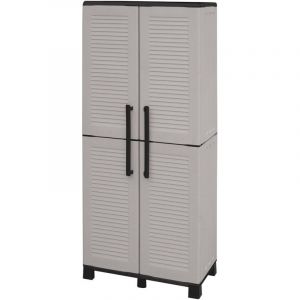Armoire dExt&eacute;rieur Askan Dmora en Plastique Gris Clair 68x37x169h cm
