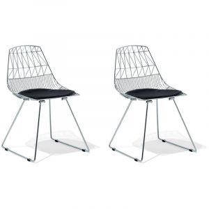 Image de Beliani Lot de 2 chaises argentées HARLAN