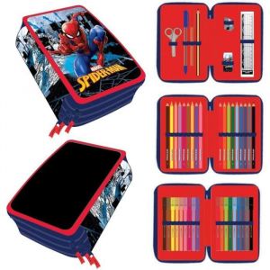 CERDÁ LIFE'S LITTLE MOMENTS Trousse Scolaire 3 Compartiments de Spiderman | Comprend Toutes les Fournitures Scolaires Nécessaires Licence Officielle