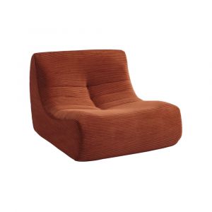 Sweeek - Chauffeuse velours côtelé 1 place terracotta l 91 x p 105 x h 72 cm - sokol