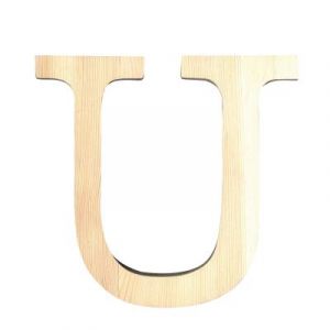 Artémio Lettre U - Hauteur 19 cm - Bois découpé