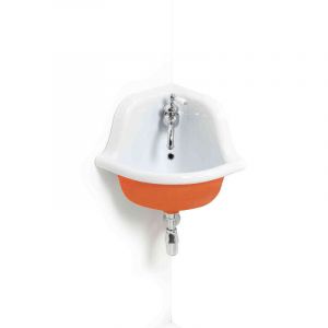 Lavabo école d'angle en céramique émaillée 42 cm True Colors - Orange (Arancio 2004)