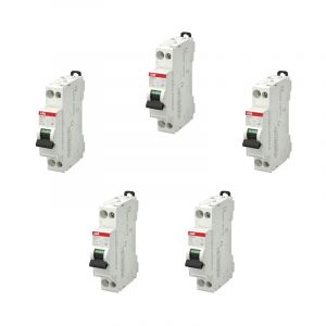 Abb Lot de 5 disjoncteurs Ph+N raccordement Vis 10A-4,5Ka - Courbe C
