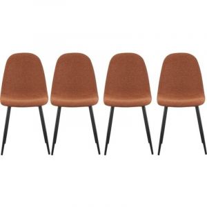 M&S Lot de 4 chaises 45x54x87 cm en tissu terracotta - yuno