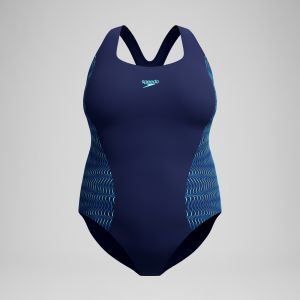 Speedo Maillot de bain Femme Medalist Placement grande taille bleu marine/bleu