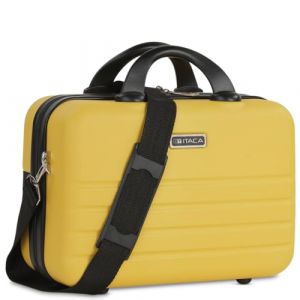ITACA - Vanity Case Rigide. Trousse de Toilette Femme/Homme pour Voyage avec bandoulière réglable et Amovible. Trousse de Toilette à Grande capacité légère 771135, Jaune