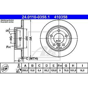 Image de ATE Jeu de 2 disques de frein MINI MINI (00324.0110-0358.1)