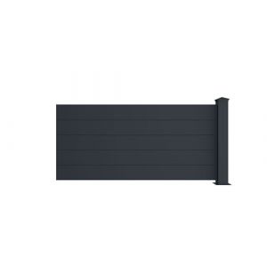 Image de Extension de cl&ocirc;ture &agrave; poser H78 x L189 cm + 1 poteau anthracite OTAVIO