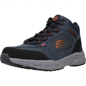 Skechers Men's OAK CANYON- IRONHIDE Hi-Top Trainers, Blue (Navy Suede/Mesh/Pu/Orange Trim Nvor), 9 (43 EU)