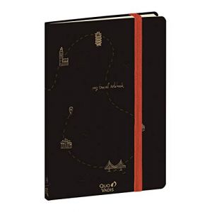 Quo Vadis Carnet Travel Notebook 1521 Docteur Paper - avec élastique - 15x21 cm - World - Lot de 2