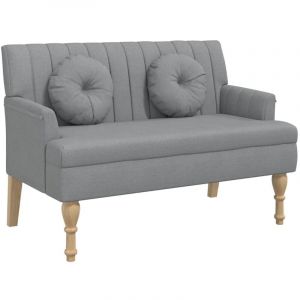 VidaXL Banc Avec Coussins Gris Clair 113x64,5x75,5 Cm Tissu