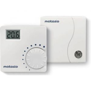 Image de Matosio Th610 Wireless Thermostat With Receiver, Boiler Thermostat, Battery Operated Room Thermostat, Temperature Adjustment With Wh