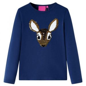 VidaXL T-Shirt Enfants À Manches Longues Bleu Marine 116