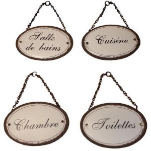 Image de Antic Line créations Plaques de porte pour la maison Duchesse (Lot de 4) -