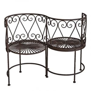 La Grande Prairie Banc de jardin fer Confident 105x53x85cm - Marron