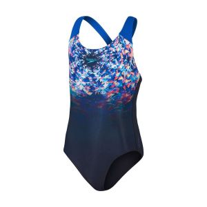 Speedo Maillot de bain 2 pièces fille eco+ placem dig splashb nav/blu