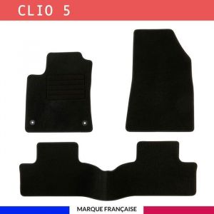 Tapis de voiture - Sur Mesure pour clio 5 (d&egrave;s 2019) - 3 pi&egrave;ces - Tapis de sol antid&eacute;rapant pour automobile