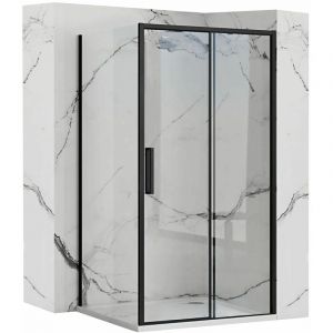 Réa Cabine de douche rectangulaire rapid slide black 100x80