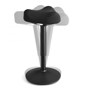 Songmics Tabouret dynamique si&egrave;ge bascule &agrave; 360&deg; large socle noir