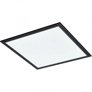 Eglo Panneau LED Salobrena 1, luminaire plafonnier carré, lampe de plafond en saillie pour bureau, couloir et cuisine, plastique blanc et métal noir, blanc neutre, 45x45 cm