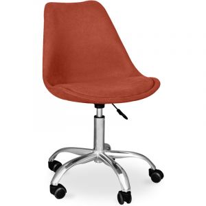 Privatefloor Chaise de bureau rembourrée - avec roulettes - Tulip Orange